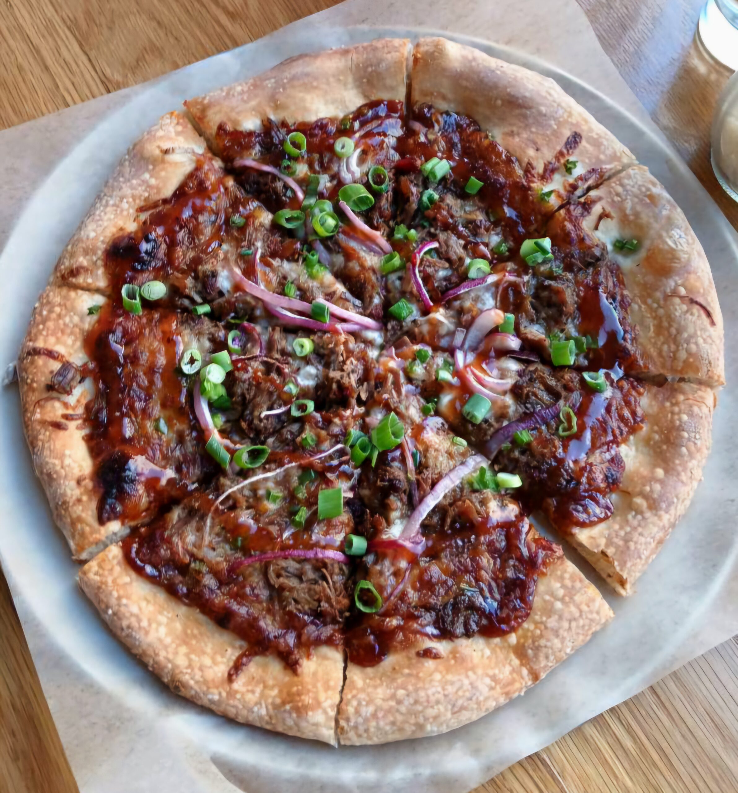 All Smoke, No Mirrors BBQ Pizza.